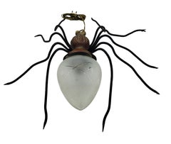 Metal and Glass Spider Wall Lamp, Italy, 1950s