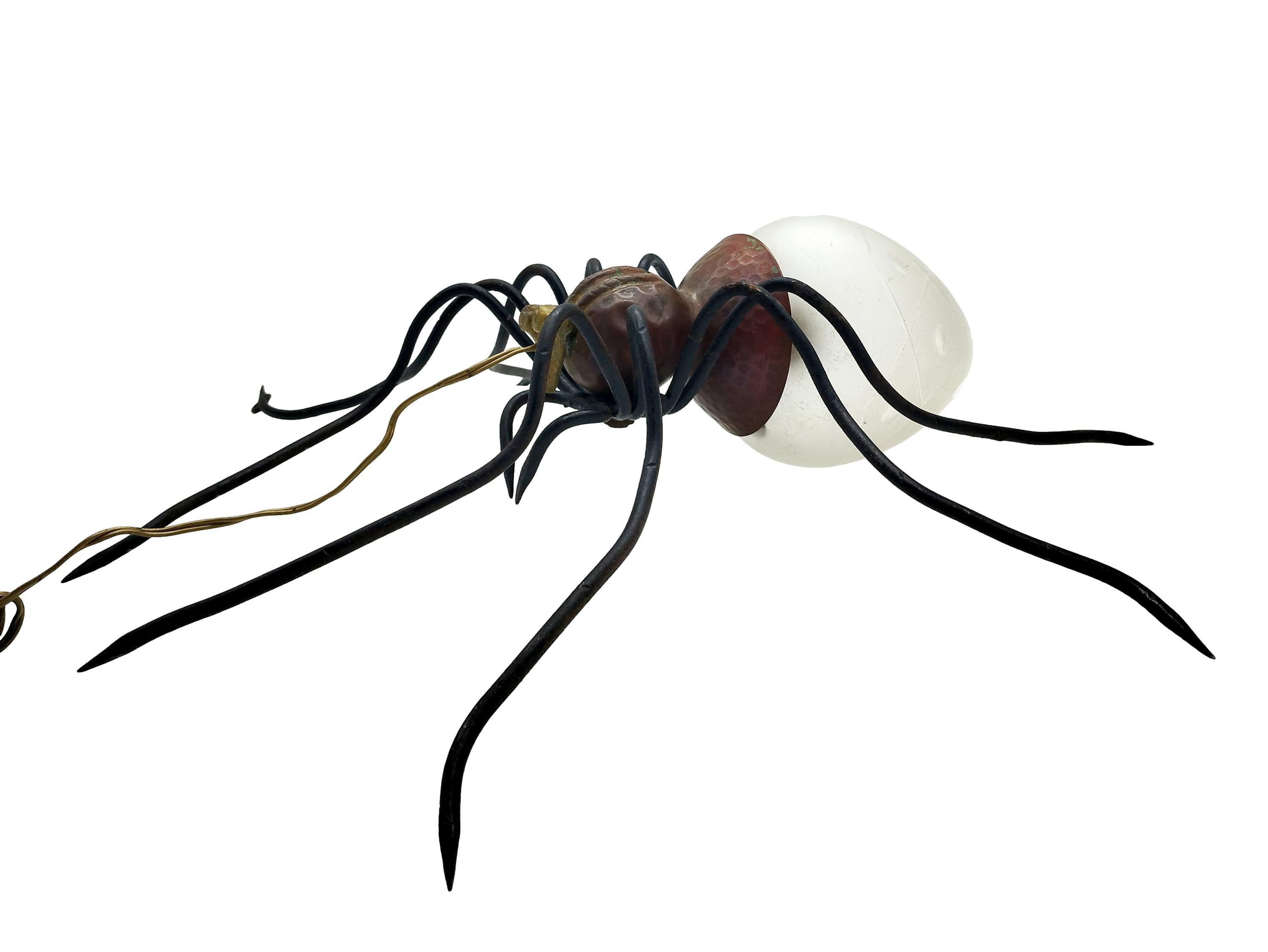 Italian Metal and Glass Spider Wall Lamp, Italy, 1950s For Sale