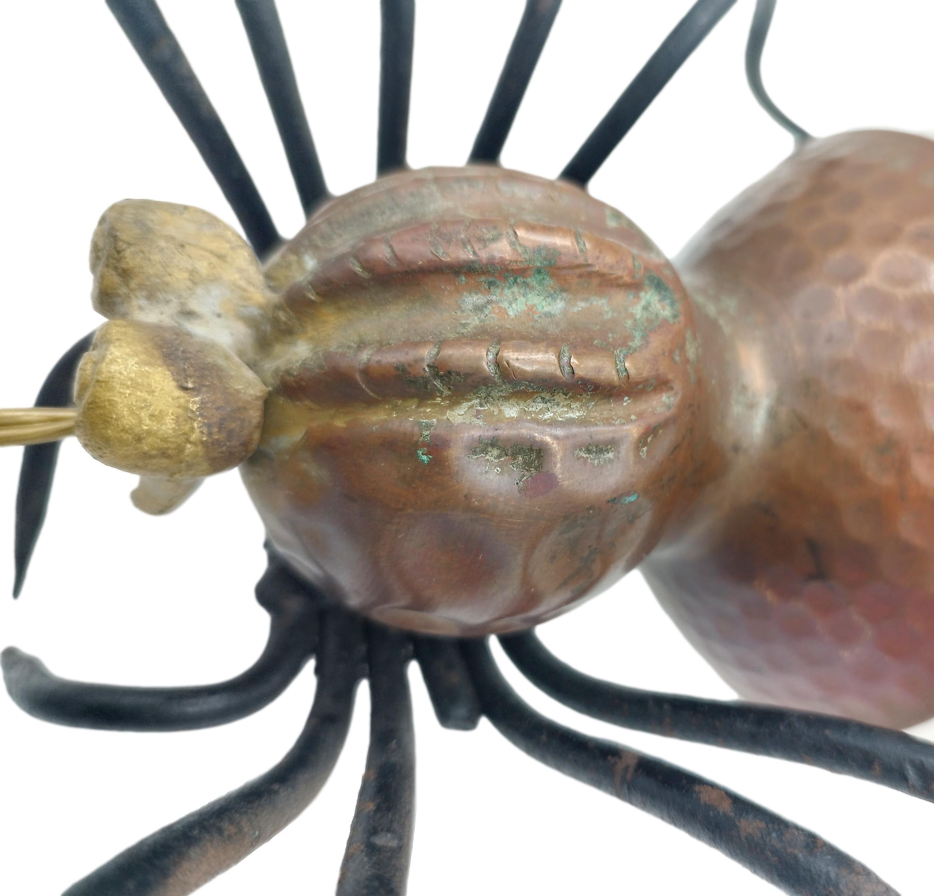 Mid-20th Century Metal and Glass Spider Wall Lamp, Italy, 1950s For Sale