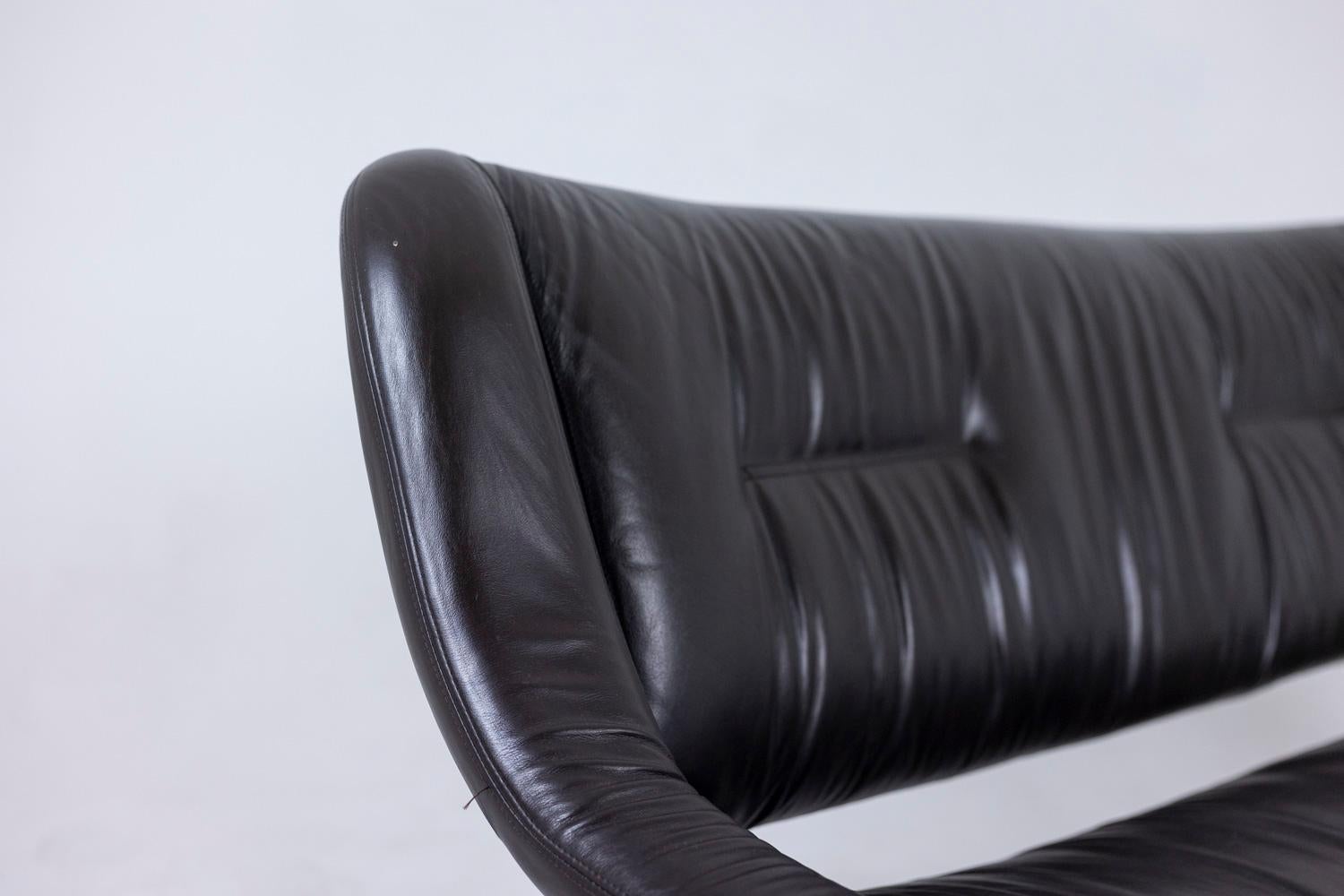 Wohnzimmer aus Metall und Leder, 1970er Jahre LS57905650/5G im Angebot 3