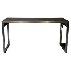Metal and Leather Writing Table