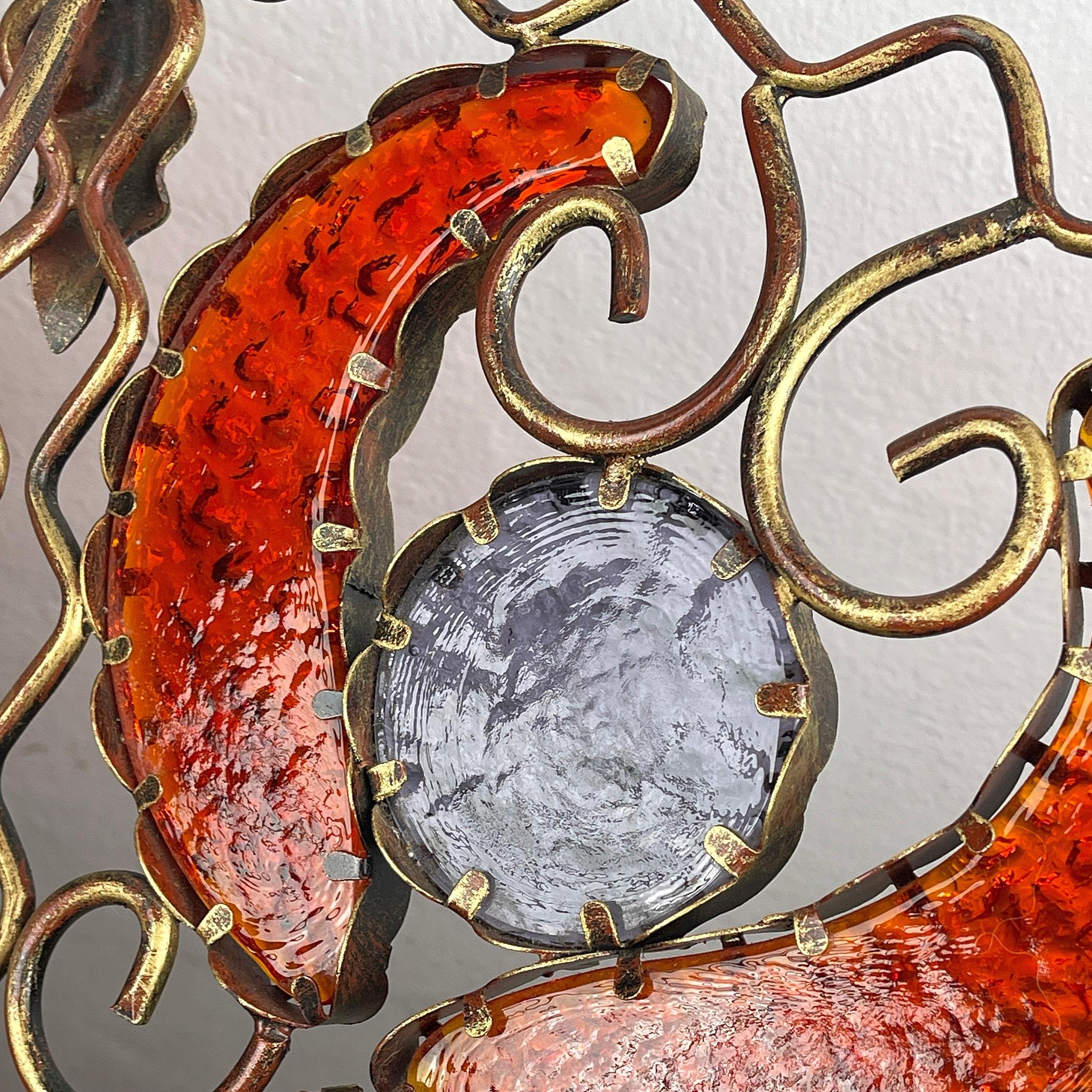 Lustre en métal et verre de Murano par MM Lampadari Italie 1990  en vente 7
