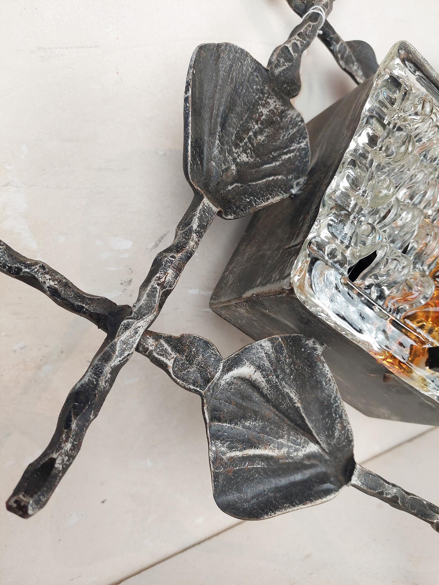 Wandteller aus Metall und Murano-Glas von Poliarte, Albano Poli, 1970er Jahre im Angebot 4