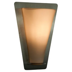 Metal and Opaline Glass Wall Lamp by Glashütte Limburg, 1960s