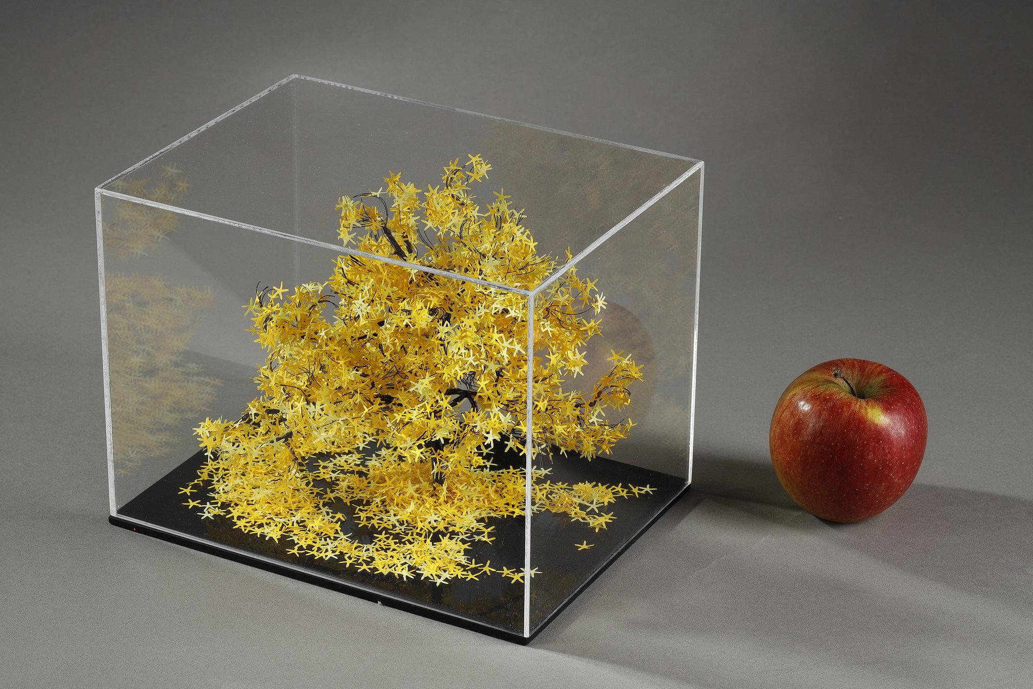 Metal and paper creation by Lebanese artist Nayla Tabet, Yellow Tree For Sale 12
