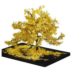 Metal and paper creation by Lebanese artist Nayla Tabet, Yellow Tree