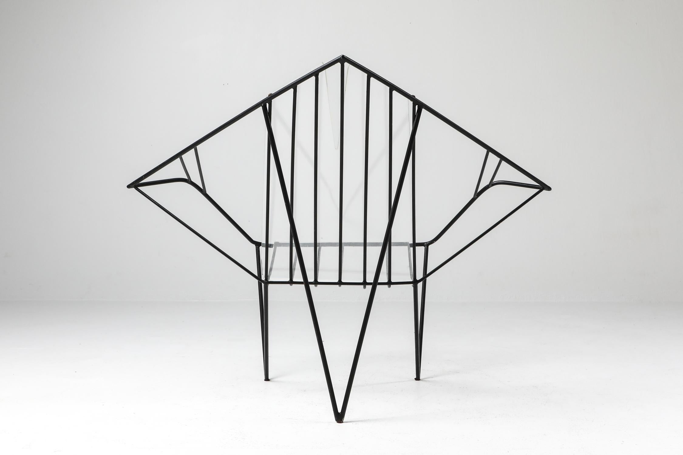 Post-Modern Metal and Perspex Chair