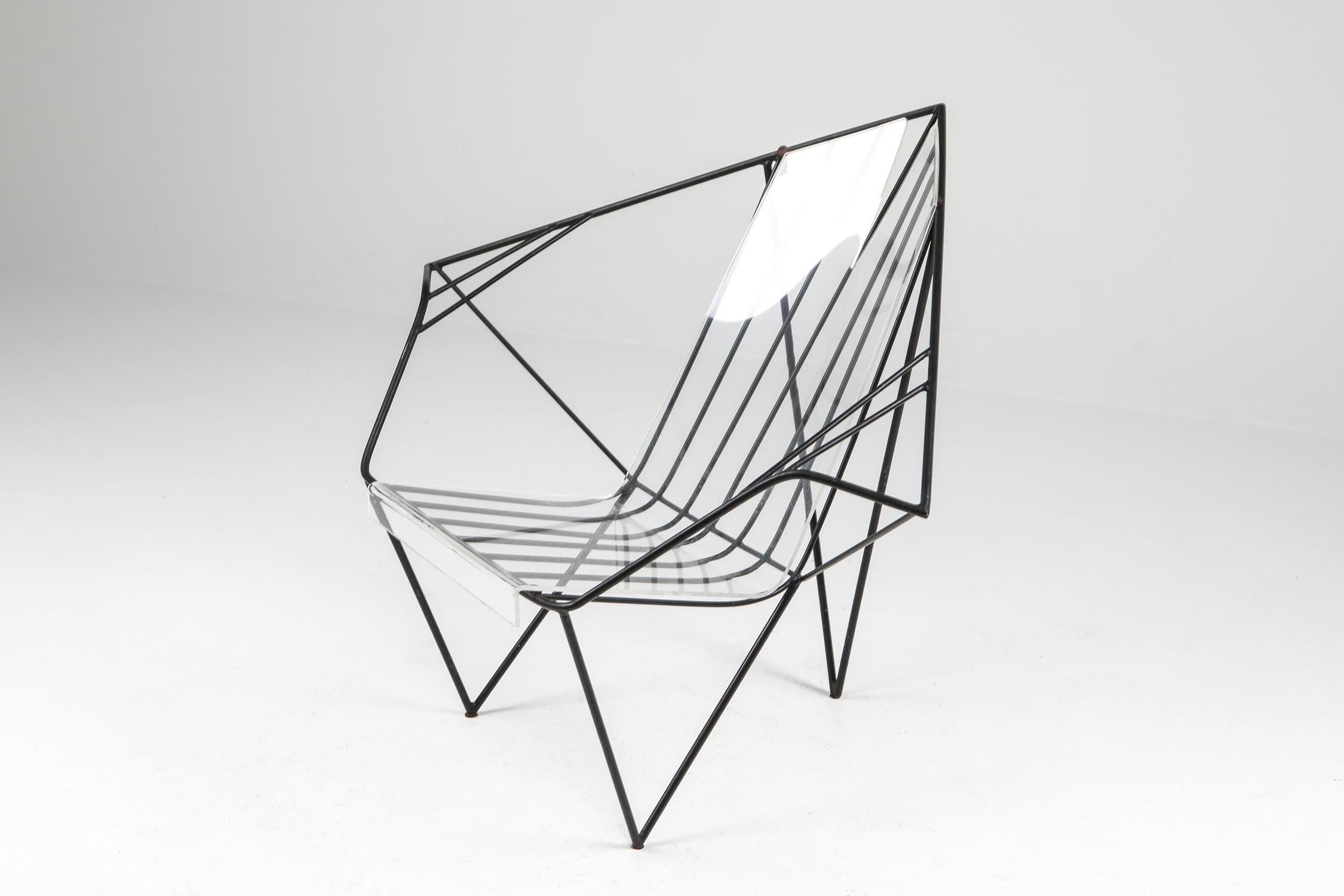 20th Century Metal and Perspex Chair