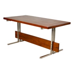 Metal and Pinewood Coffee Table from the 1970s