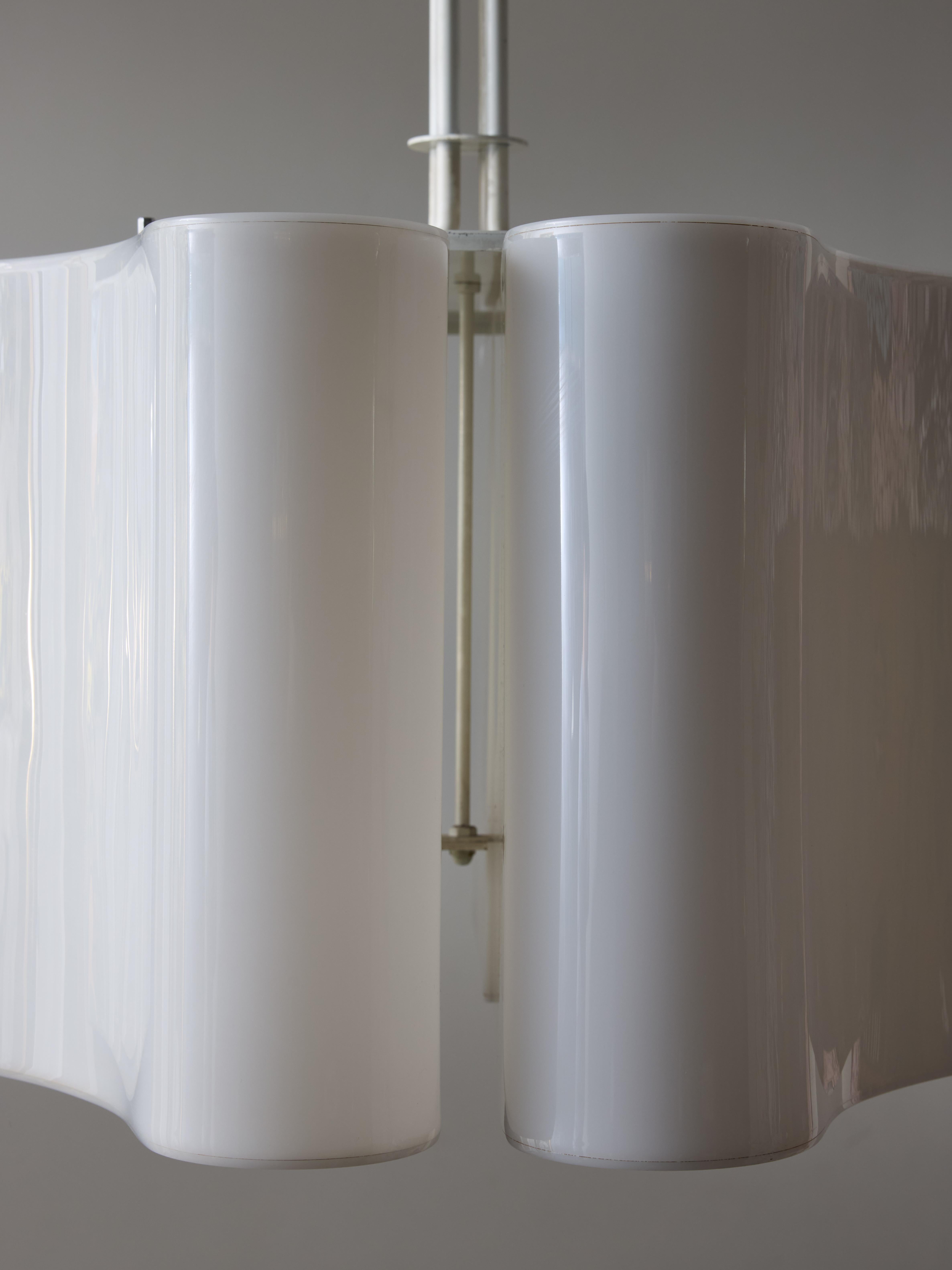 Italian Metal and Plexi Ciondolo Ambasciata Chandelier by Vittorio Introini for Stilnovo For Sale
