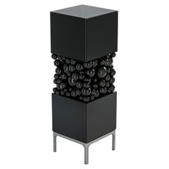 Metal and Plywood Black Cabinet, Bubbles Collection, Amazing Emotional Design
