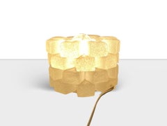 Metal and Pulegoso Glass Table Lamp, Italy, Vintage Design, 1970s