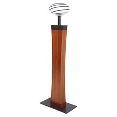 Zebra Swirl Standard-Lampe aus Metall und Palisanderholz