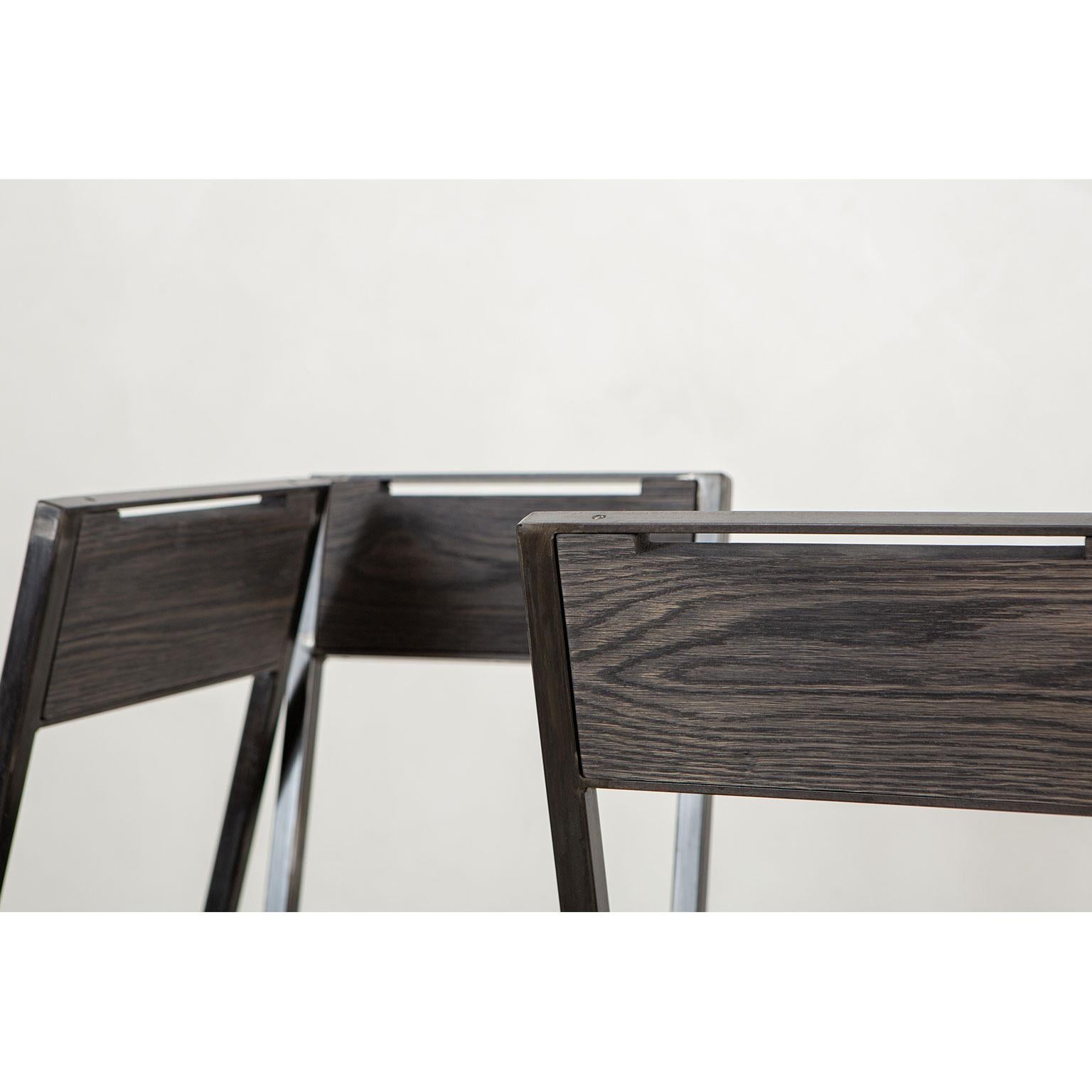 Moderner Stuhl „Vista“ aus Metall und Massivholz im Angebot 3