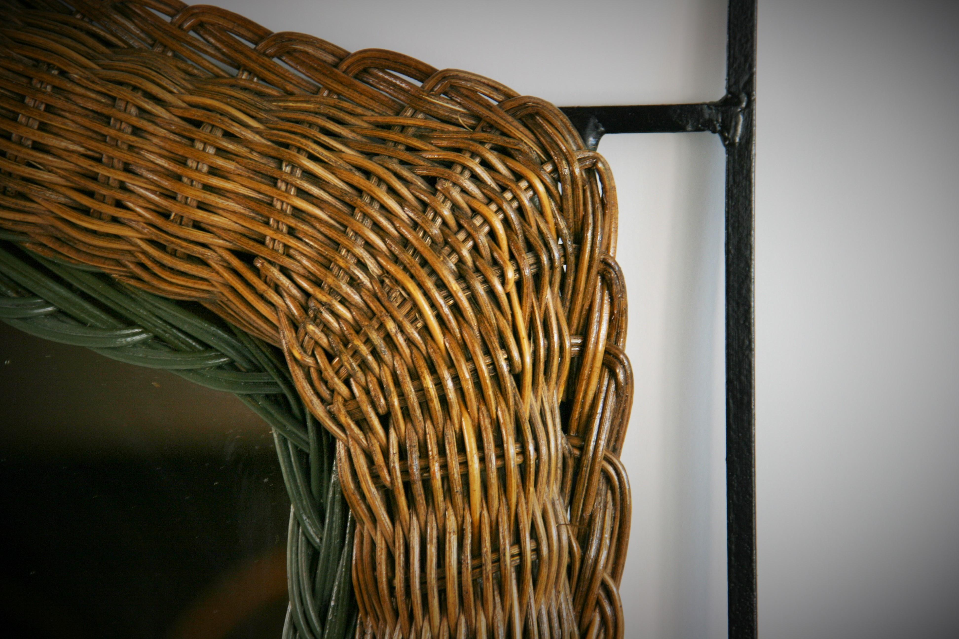 Metal and Wicker Mirror 3