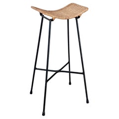 Metal and Wicker Stools, 1950