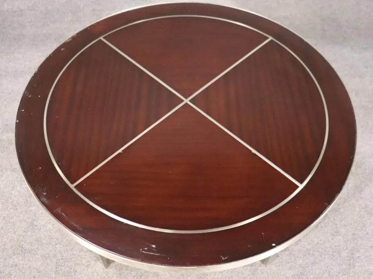 Round coffee table with metal 
