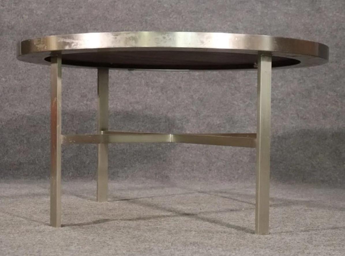20th Century Metal and Wood Coffee Table For Sale