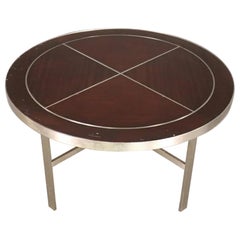 Mesa baja de metal y madera