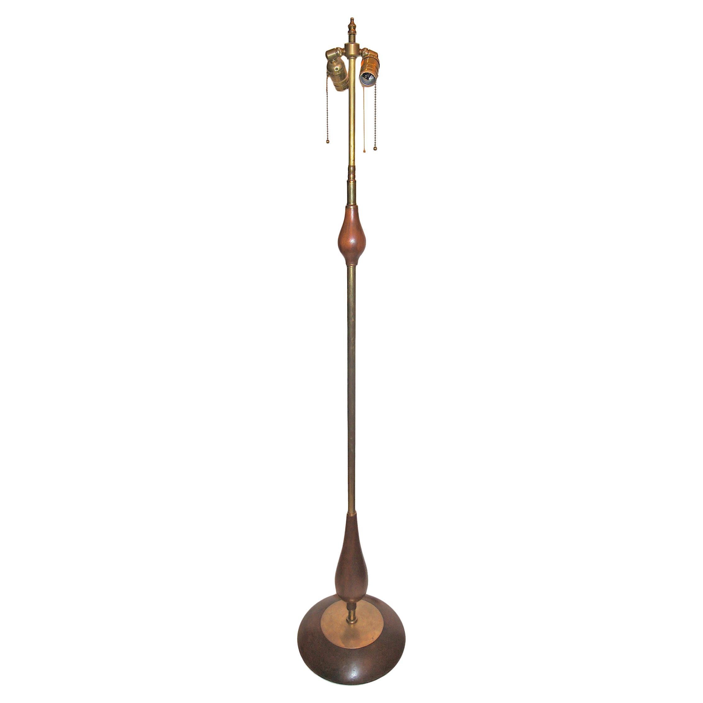 Metal and Wood Floor Lamp For Sale
