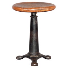 Metal and wood industrial singer stool