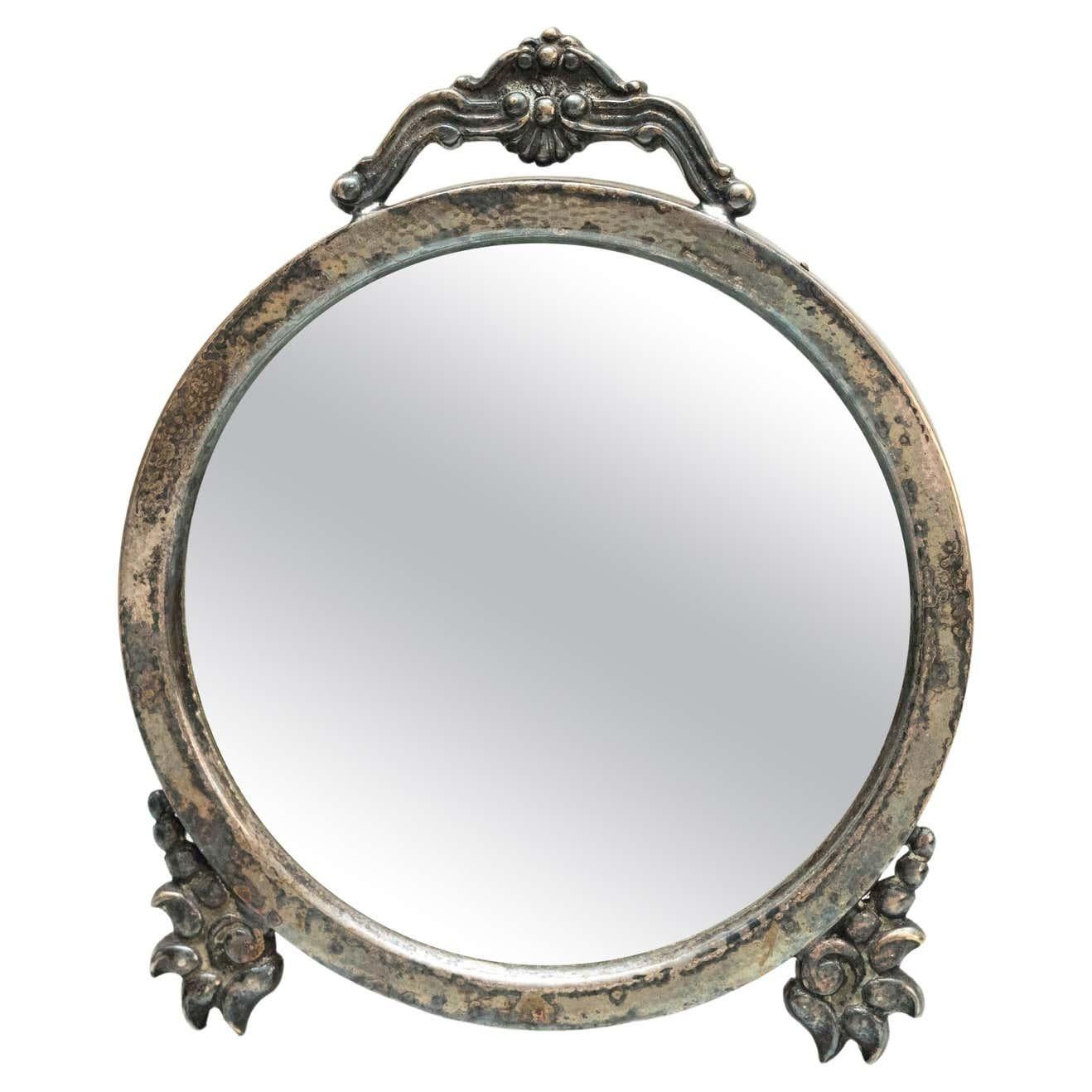 Circa 1930 Spanish Metal & Wood Circular Mirror - Mid-Century Vintage Design For Sale 7