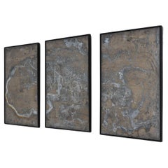 Metal and Wooden Triptych Wall Art