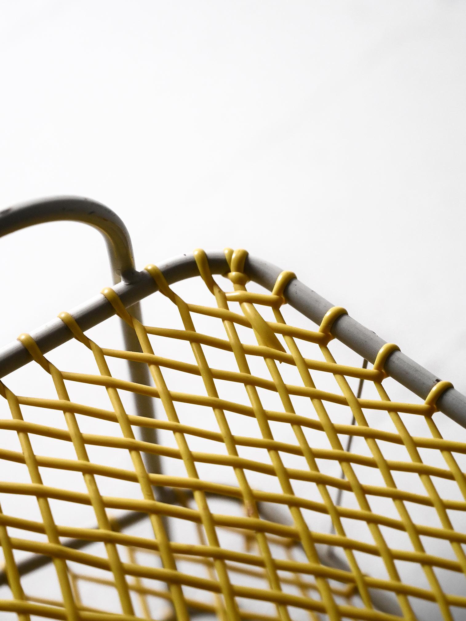 Metal and yellow rubber magazine rack For Sale 2