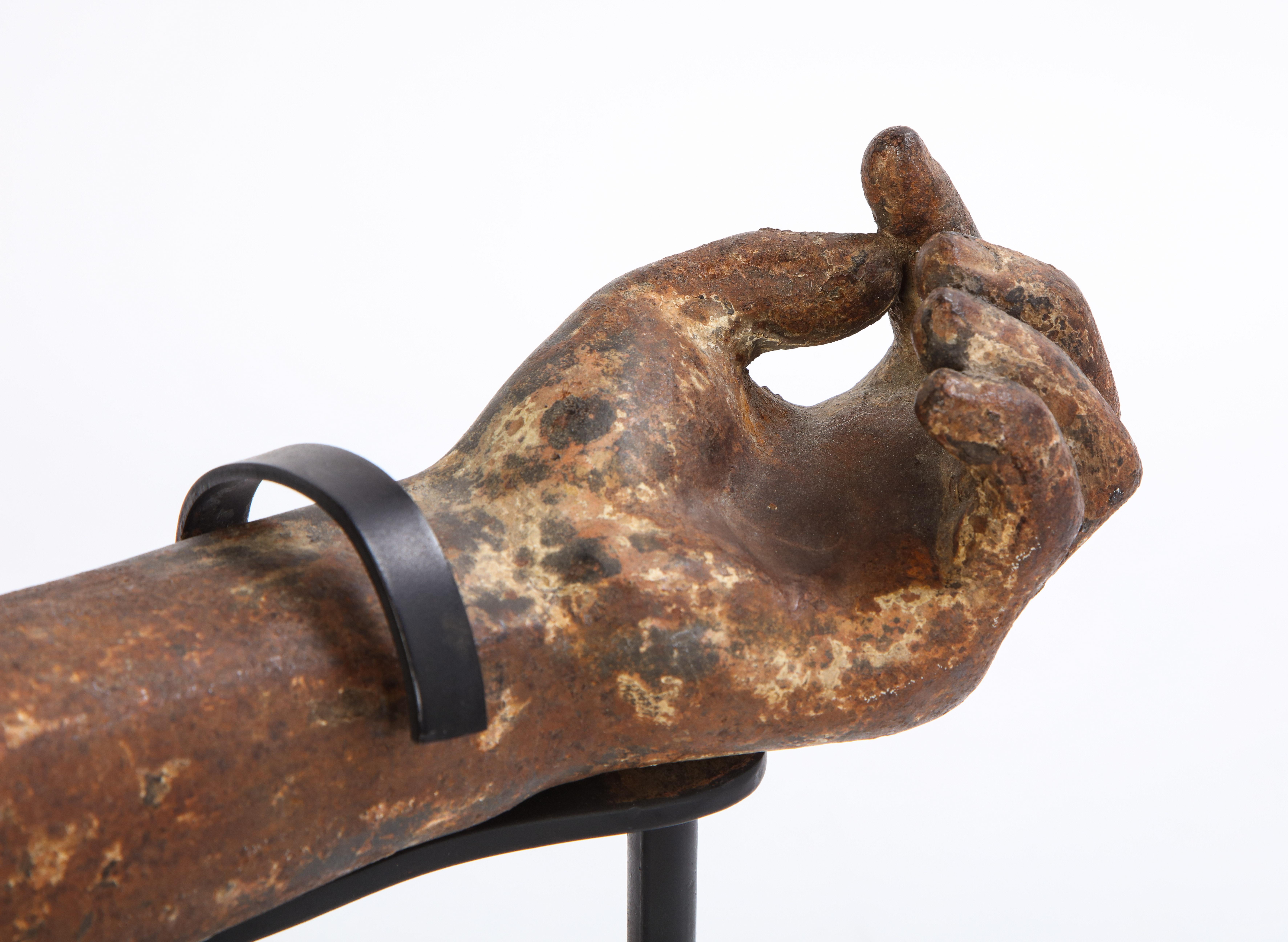 Metal Arm Fragment on Metal Stand, 20th Century 6
