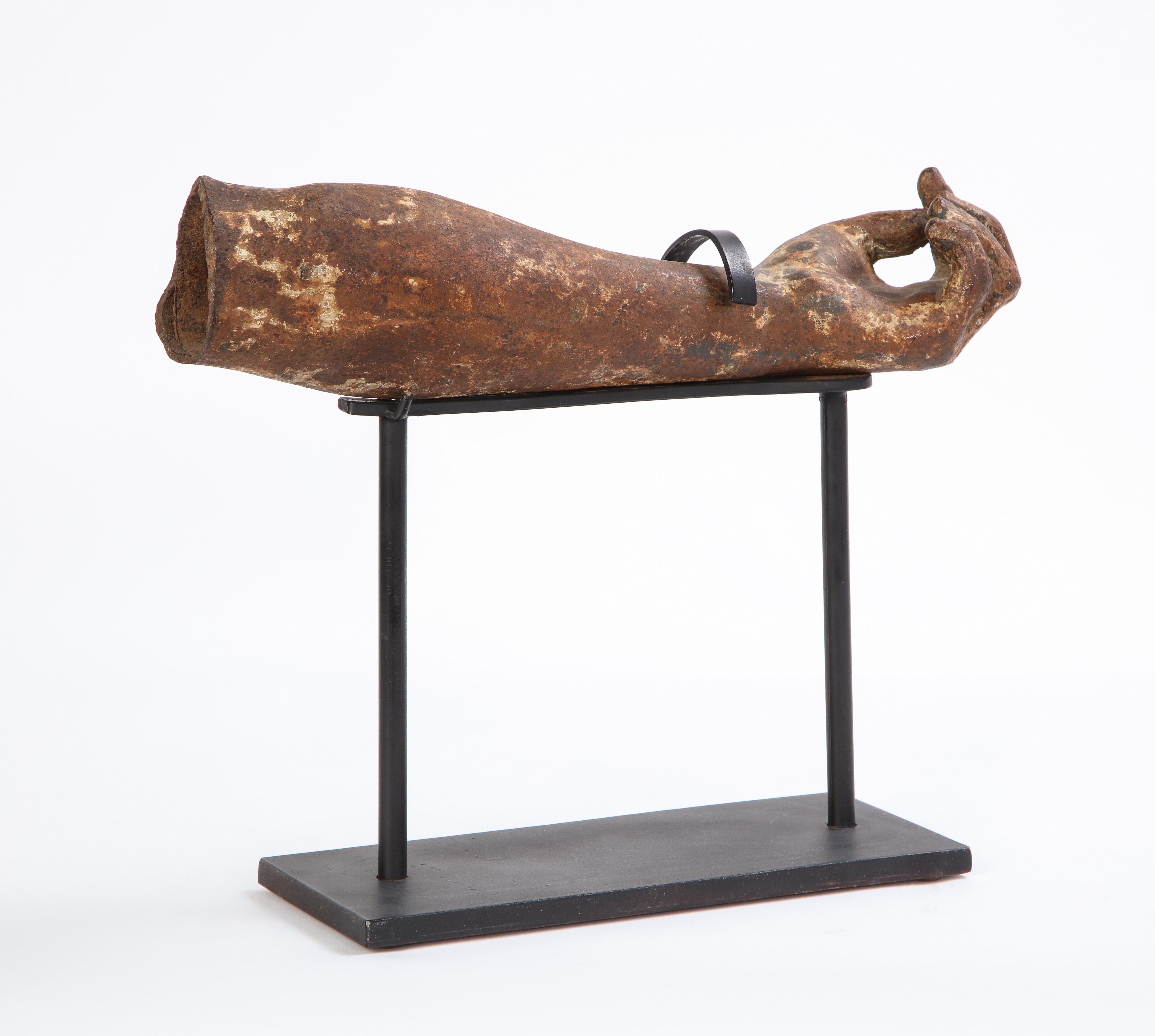 Metal Arm Fragment on Metal Stand, 20th Century 7