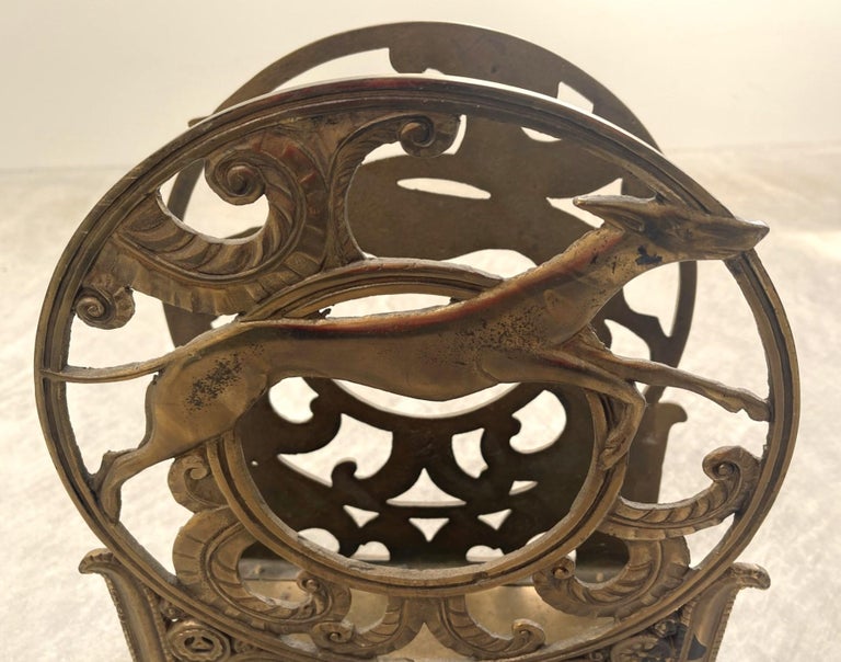 Metal Art Deco Magazine Rack Greyhound Dog For Sale at 1stDibs