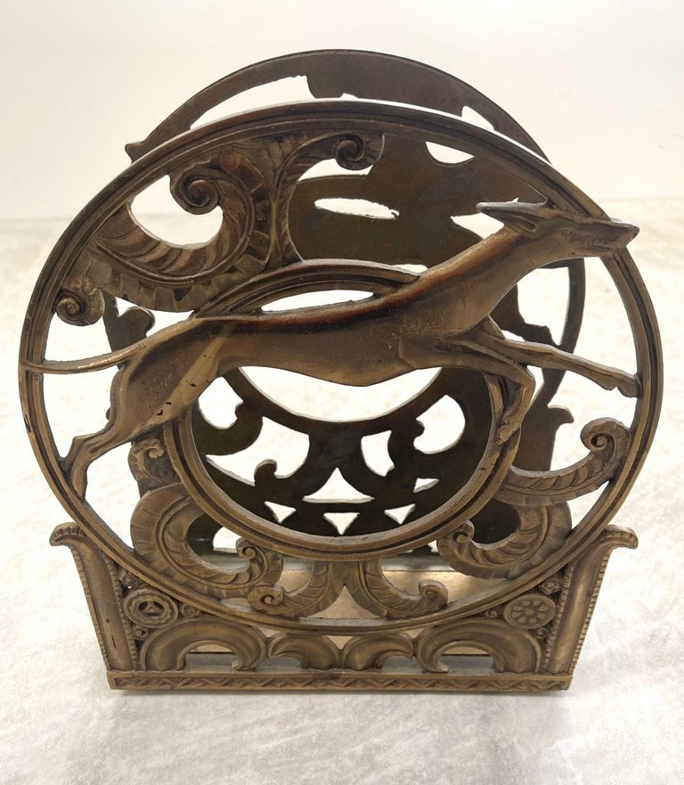 Metal Art Deco Magazine Rack Greyhound Dog For Sale at 1stDibs