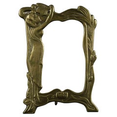 Metal Art Nouveau Gilded Frame, Italy Early 20th Century