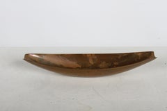 Metal Arts Co. NY - 1950s MCM Sculptural Bronze Canoe Form Vessel, Dish or Bowl