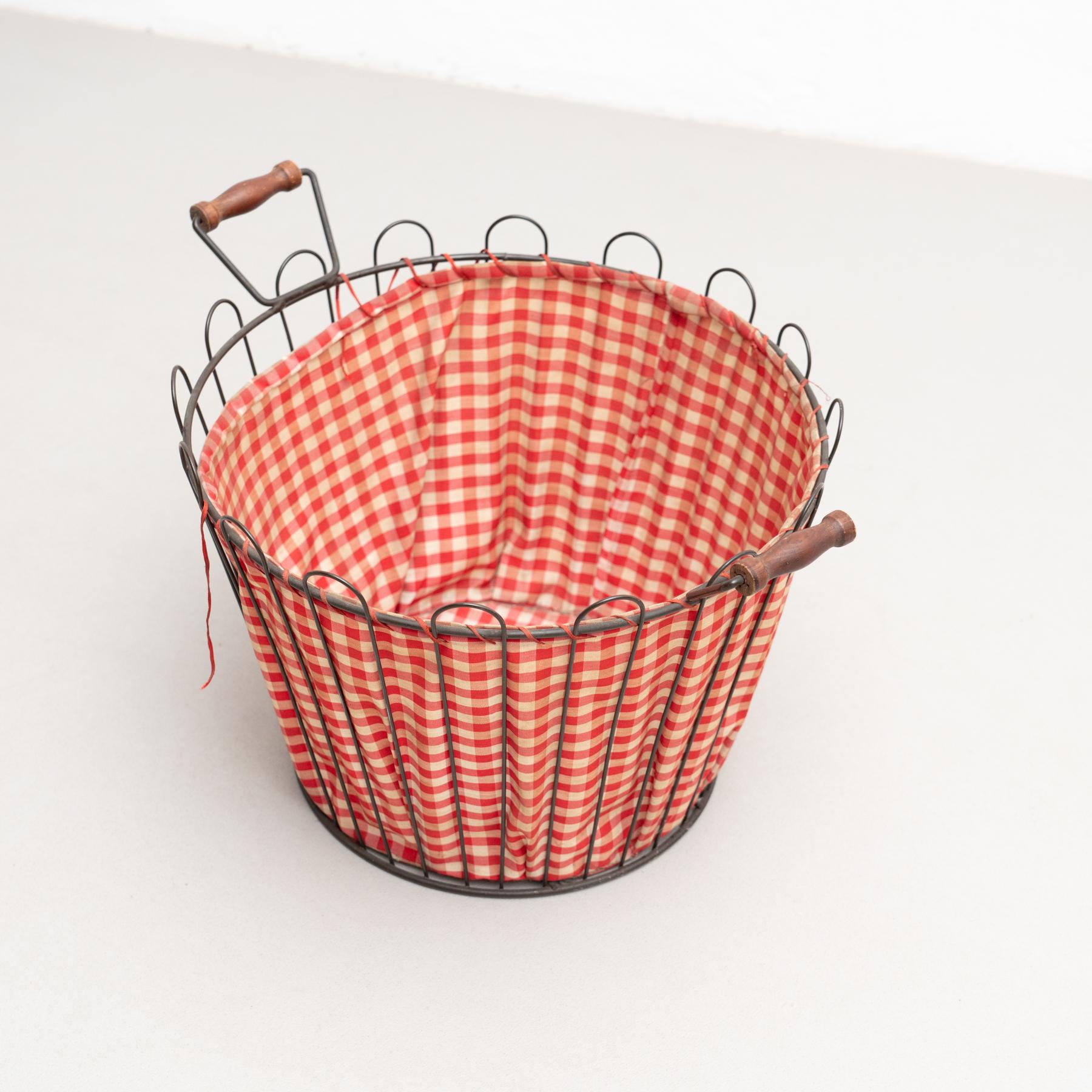 Mid-Century Modern Metal Basket, circa 1970
