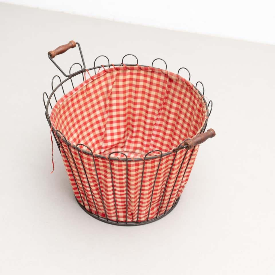 Mid-Century Modern Metal Basket, circa 1970 For Sale