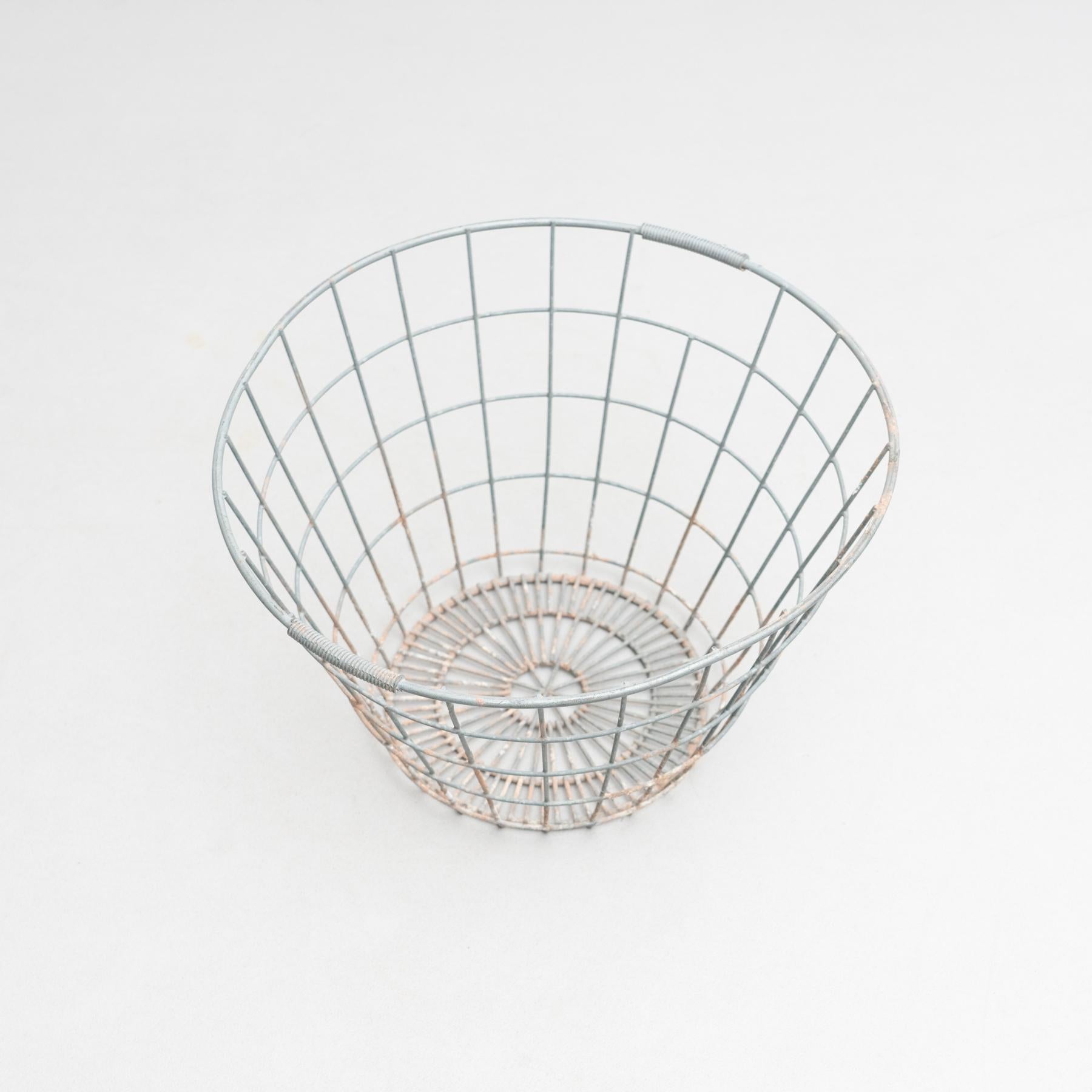 Welded Metal Basket, circa 1970 For Sale