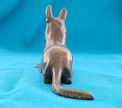 Metal Belgian Malinois or German Shepherd Dog Sculpture / Figurine, 7 inches