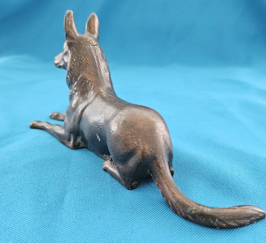 Other Metal Belgian Malinois or German Shepherd Dog Sculpture / Figurine, 7 inches