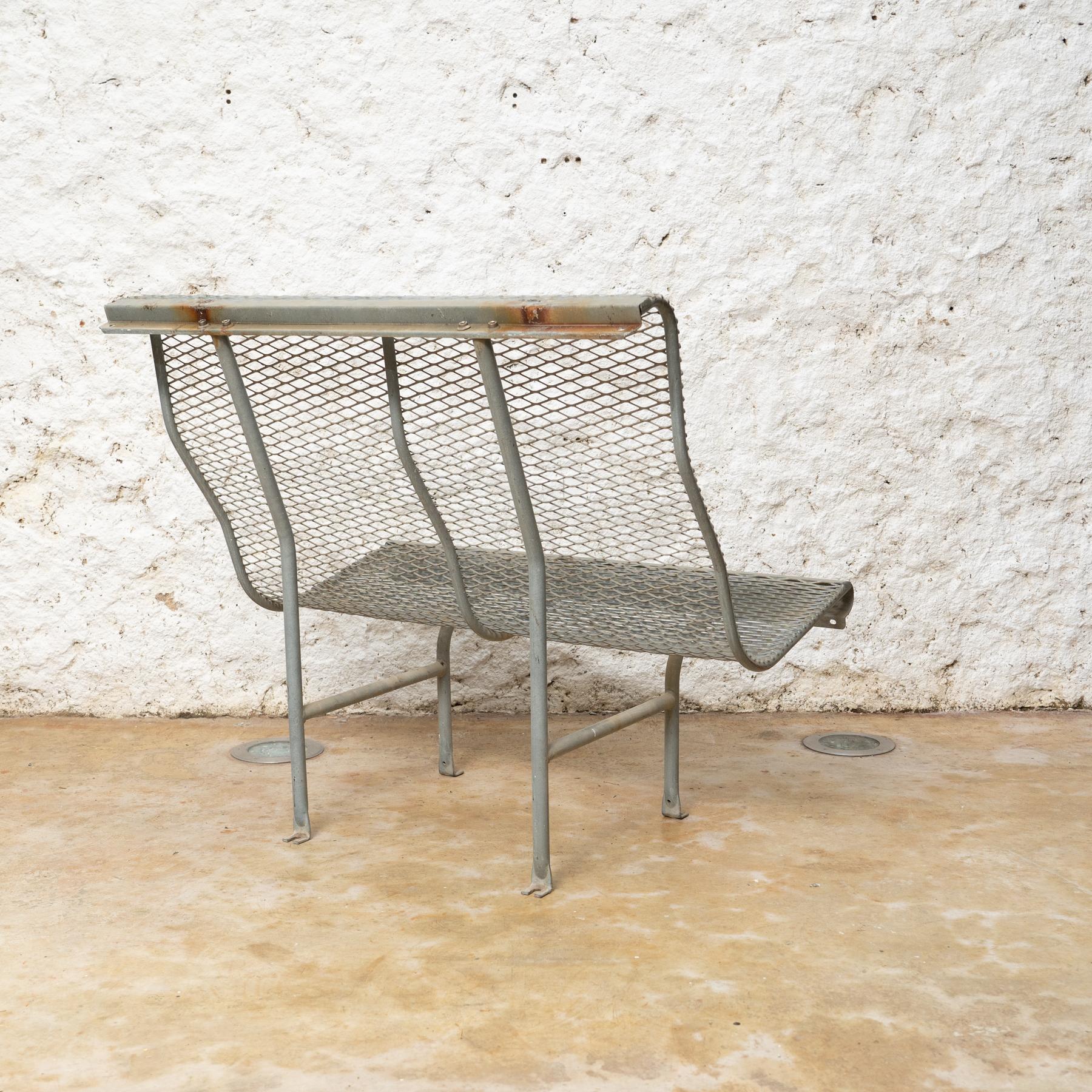Late 20th Century Metal Bench Version “Perforano” by Oscar Tusquets for BD Barcelona, circa 1980 For Sale