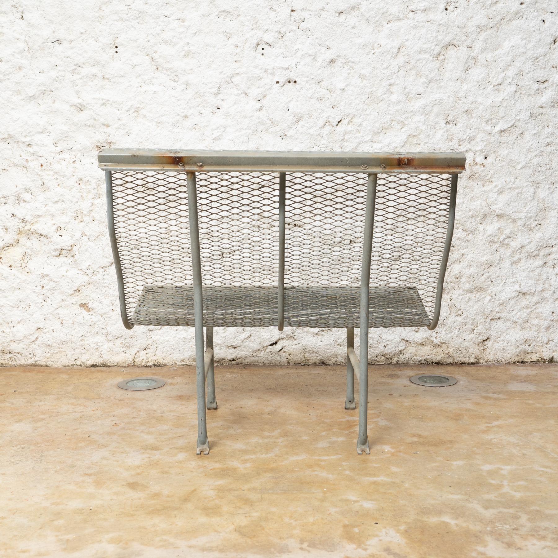 Metal Bench Version “Perforano” by Oscar Tusquets for BD Barcelona, circa 1980 For Sale 1