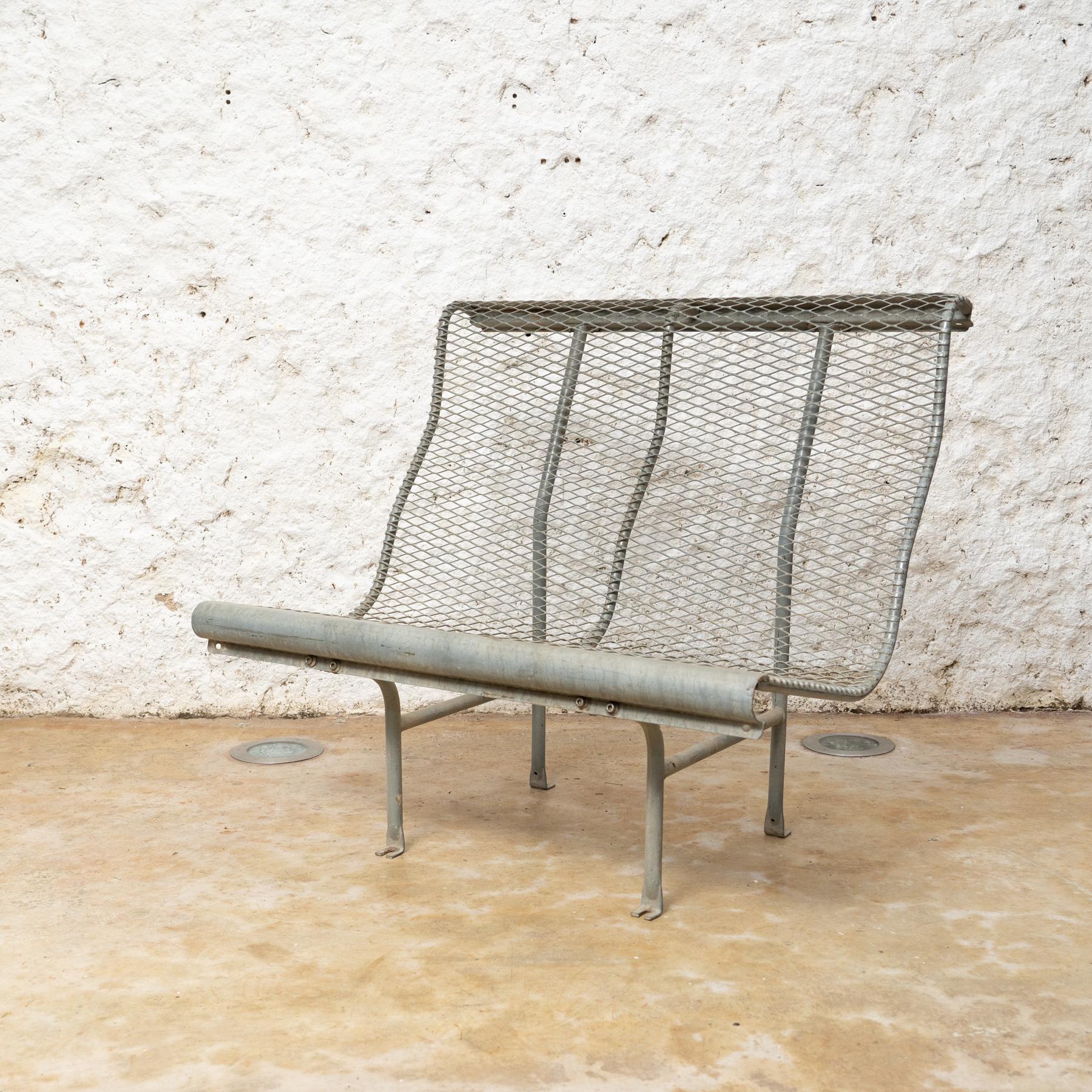 Metal Bench Version “Perforano” by Oscar Tusquets for BD Barcelona, circa 1980 For Sale 2