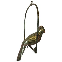 Metal Bird Sculpture Handcrafted in Brass / Copper by Sergio Bustamante