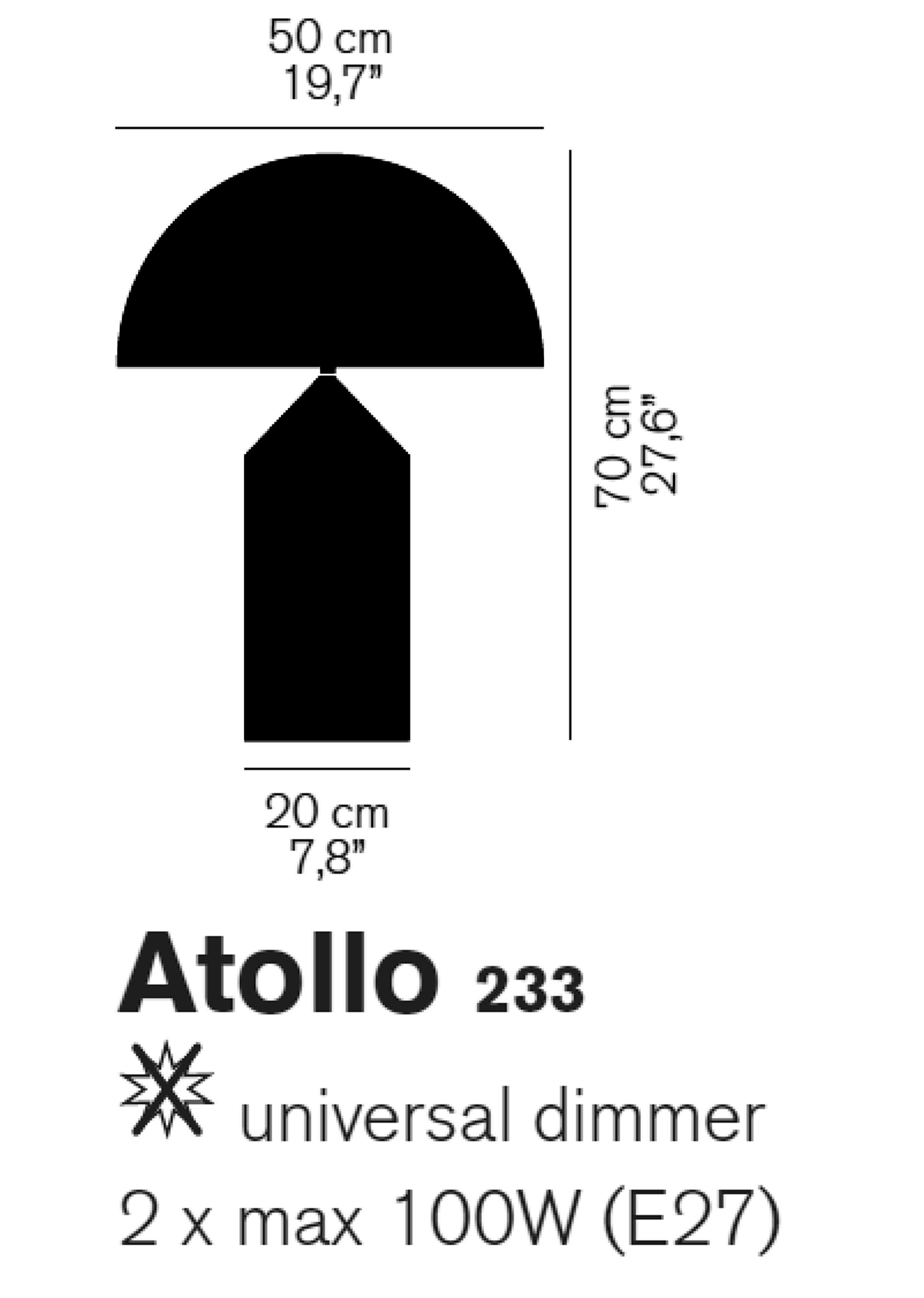 Metal Black/White Table Lamp Atollo 233 by Vico Magistretti for Oluce For Sale 2