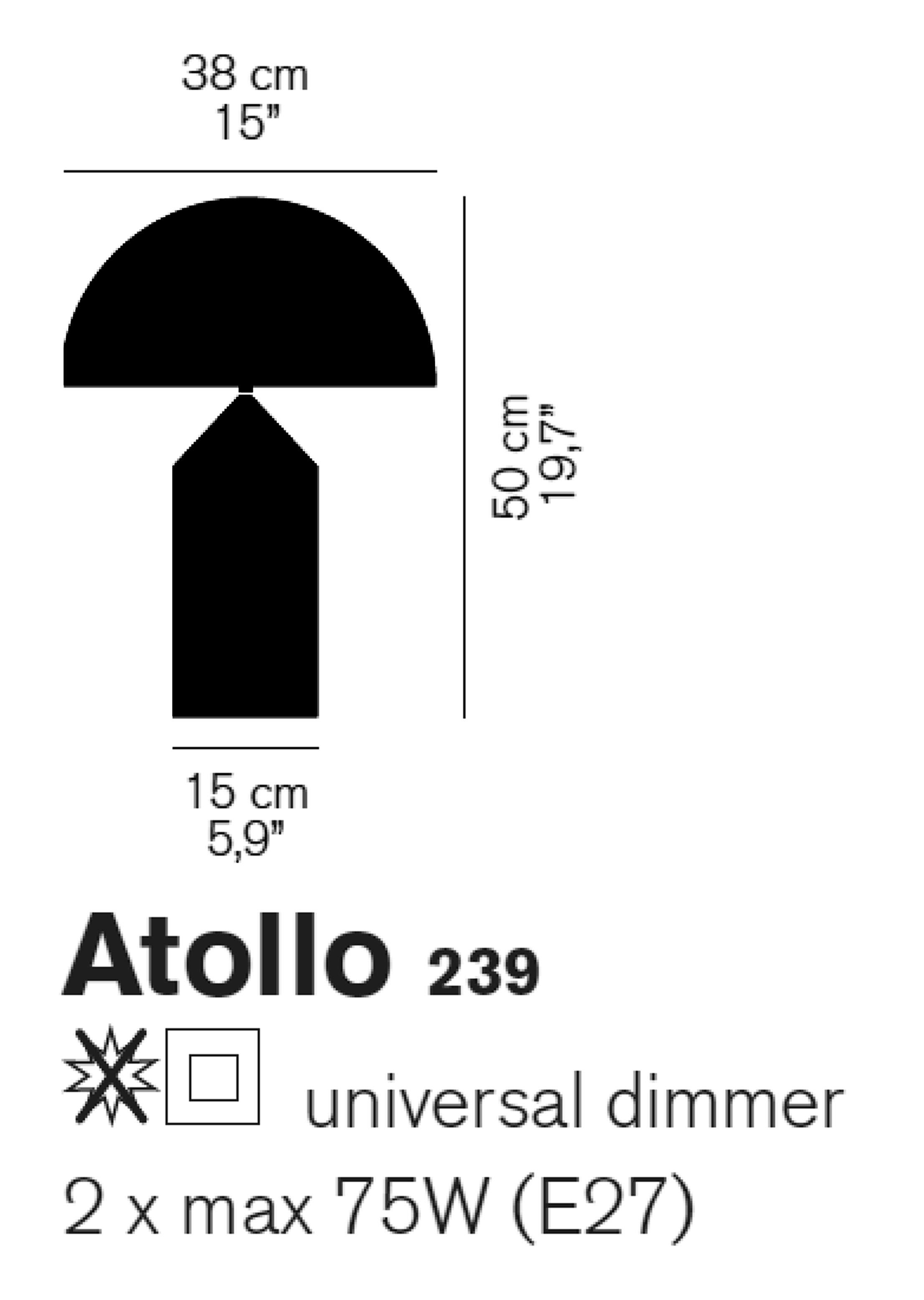 Schwarz/weiße Metall-Tischleuchte Atollo 233 von Vico Magistretti für Oluce im Angebot 1