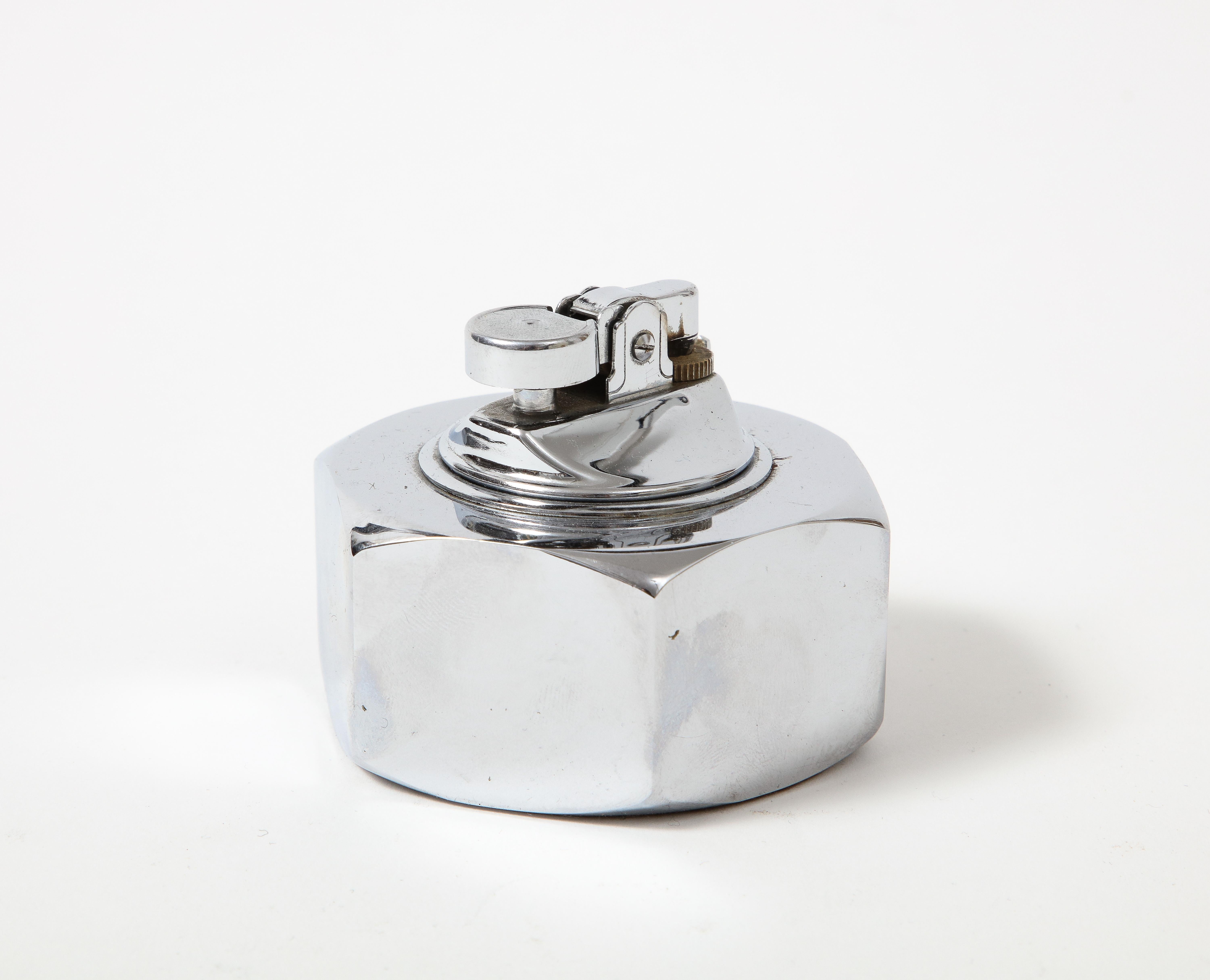 French Metal Bolt Shaped Tabletop Lighter,  France, c. 1960 For Sale