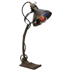 Metal Brass Mercury Glass Vintage Industrial Cast Iron Table Desk Light