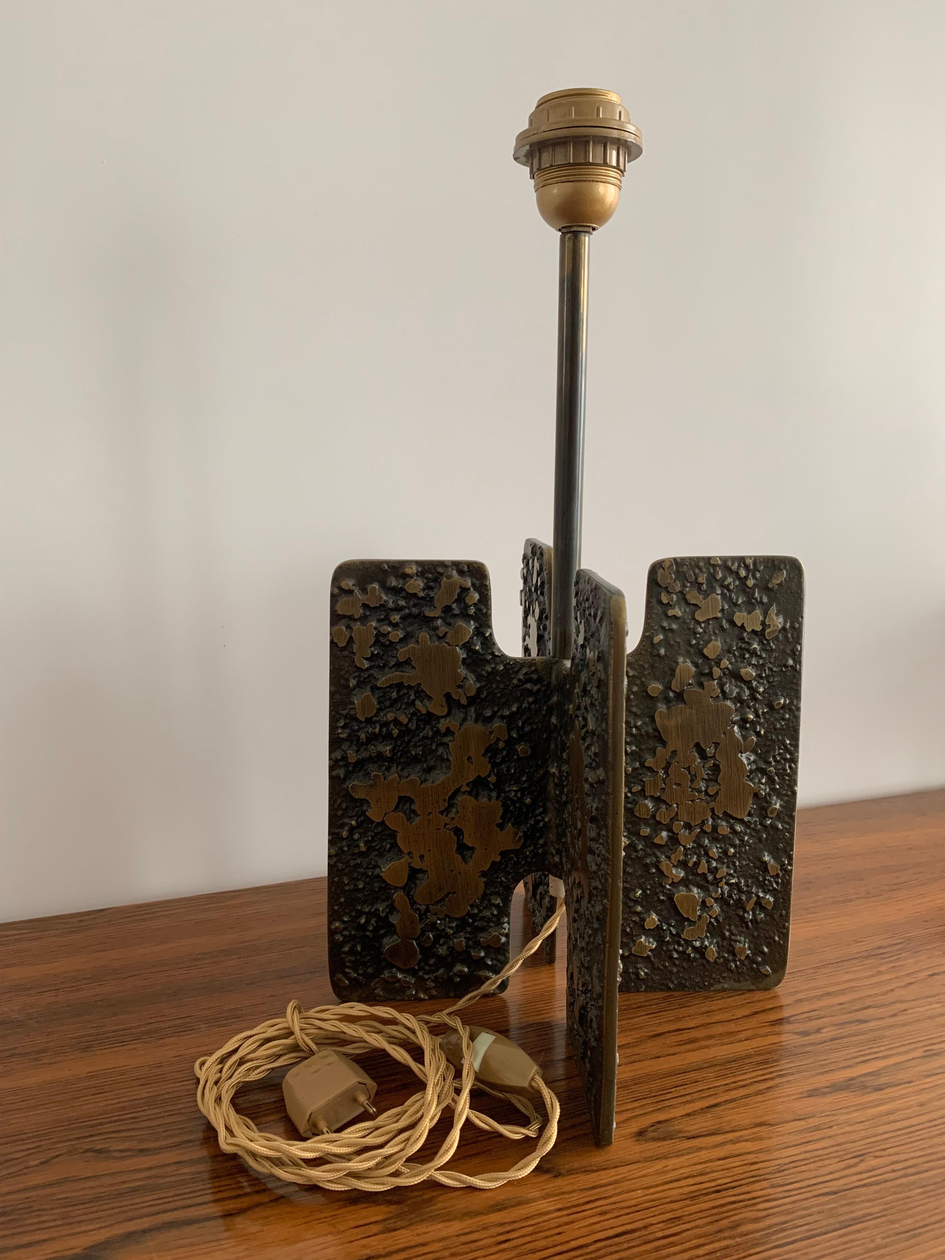 cast Bronze Table Lamp Anonymous, France, 1960 For Sale 1