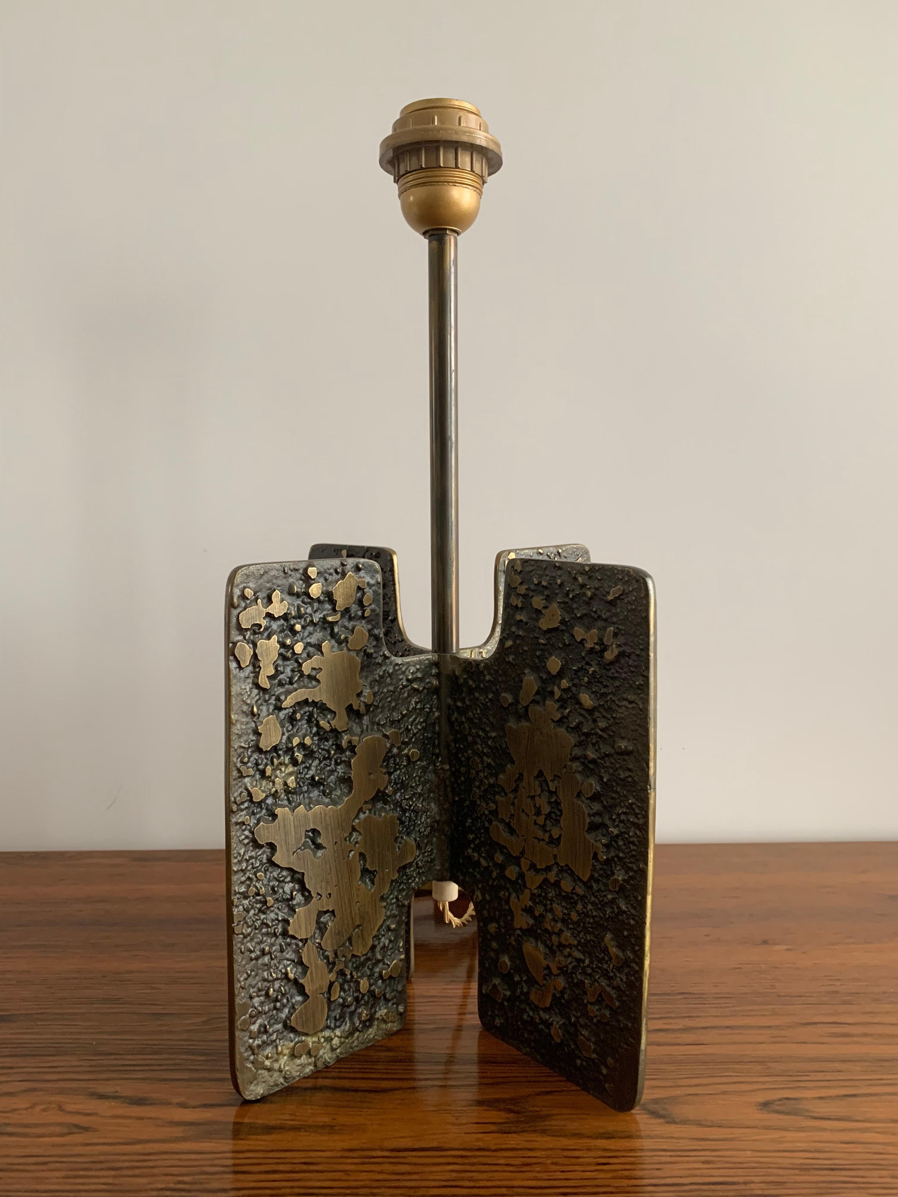 cast Bronze Table Lamp Anonymous, France, 1960 For Sale 2