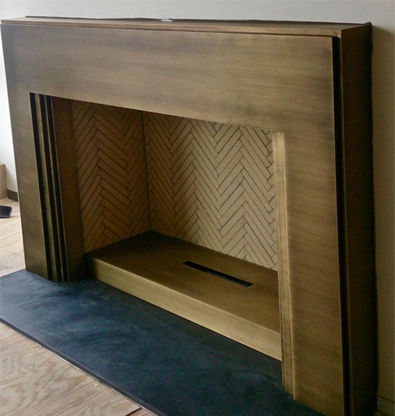 Metal Fireplace Mantel Surround Custom Sizing For Sale At 1stdibs